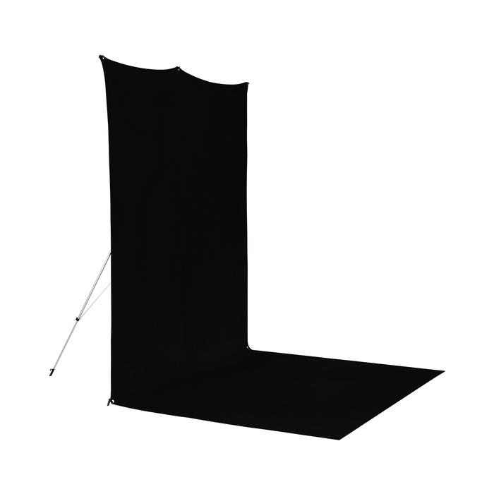 Westcott X-Drop Wrinkle-Resistant Sweep Backdrop Kit, 5' x 12' - Rich Black