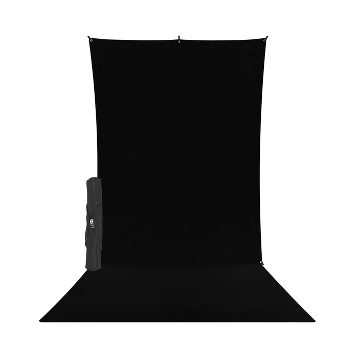 Westcott X-Drop Wrinkle-Resistant Sweep Backdrop Kit, 5' x 12' - Rich Black