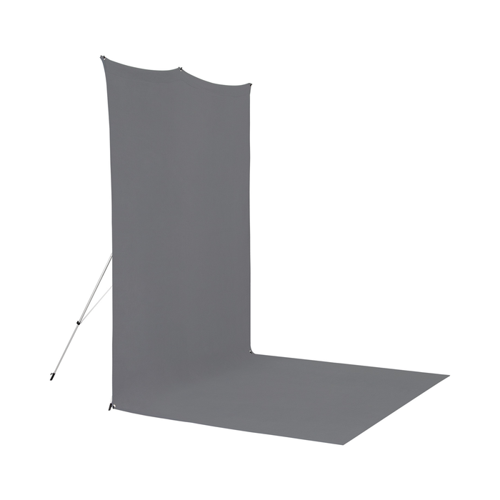 Westcott X-Drop Wrinkle-Resistant Sweep Backdrop Kit, 5' x 12' - Neutral Gray