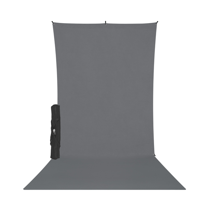 Westcott X-Drop Wrinkle-Resistant Sweep Backdrop Kit, 5' x 12' - Neutral Gray