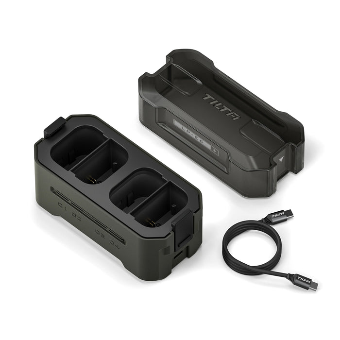 Tilta Portable 4-Bay Charging Station for Canon LP-E6 Batteries – Green