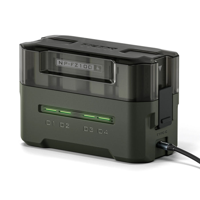 Tilta Portable 4-Bay Charging Station Kit with Sony NP-FZ100 Batteries – Green