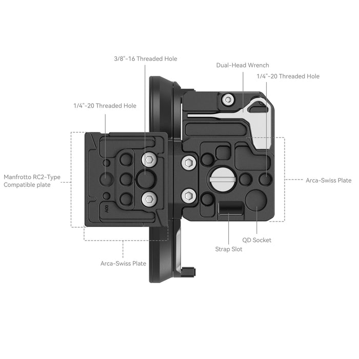 SmallRig Rotatable Horizontal-to-Vertical Mount Plate Kit for Select Canon R-Series Cameras 4300