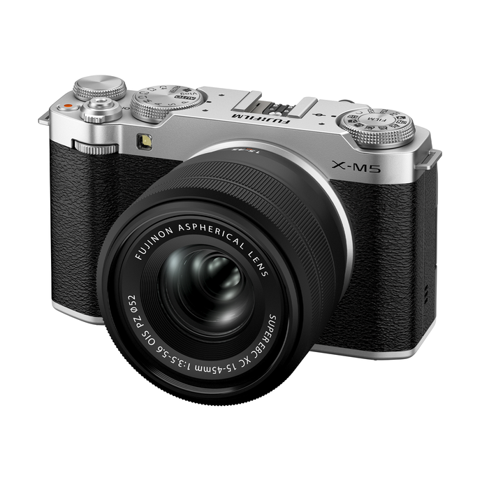 Fujifilm X-M5 Mirrorless Camera with XC 15-45mm f/3.5-5.6 OIS PZ Lens - Silver