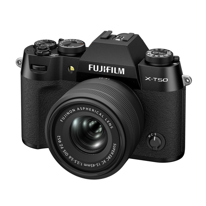Fujifilm X-T50 Mirrorless Camera with XC 15-45mm f/3.5-5.6 OIS PZ Lens - Black