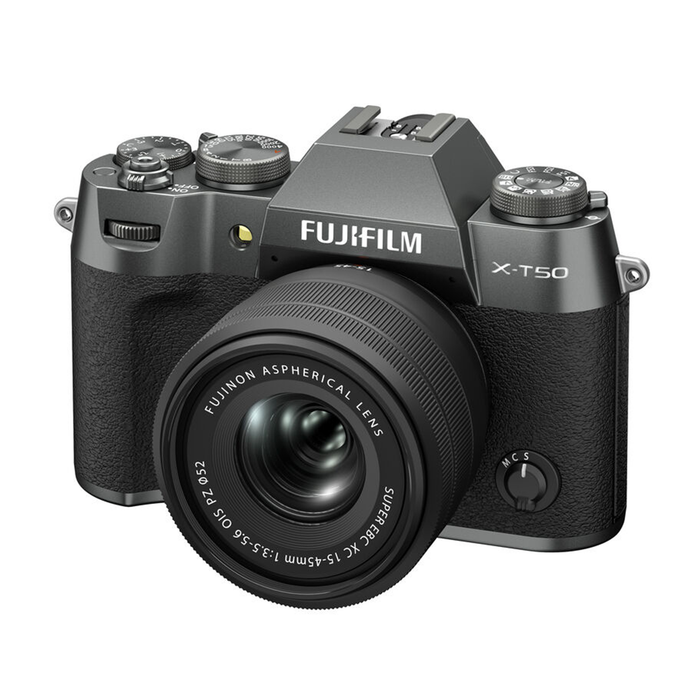 Fujifilm X-T50 Mirrorless Camera with XC 15-45mm f/3.5-5.6 OIS PZ Lens - Charcoal Silver