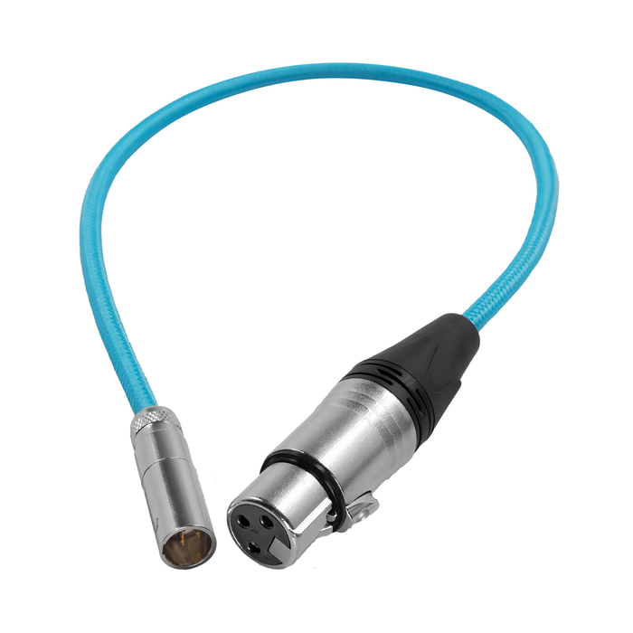 Kondor Blue Mini XLR Male to XLR Female 16" Cable for BMPCC 6K/4K Pro & Canon C70 Cameras - Kondor Blue