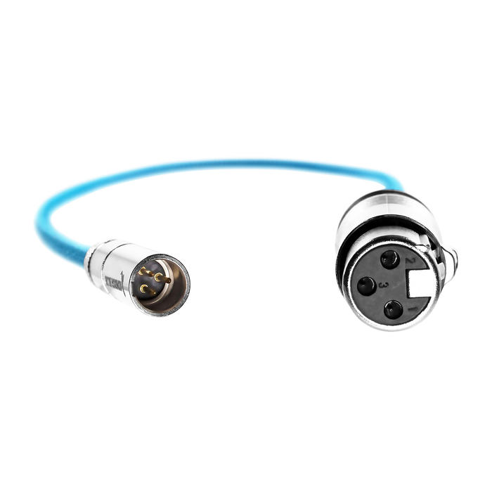 Kondor Blue Mini XLR Male to XLR Female 16" Cable for BMPCC 6K/4K Pro & Canon C70 Cameras - Kondor Blue