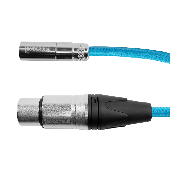 Kondor Blue Mini XLR Male to XLR Female 16" Cable for BMPCC 6K/4K Pro & Canon C70 Cameras - Kondor Blue