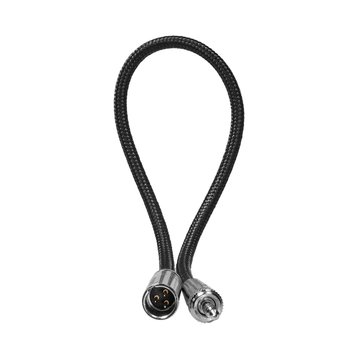 Kondor Blue Mini-XLR Male to Locking 3.5mm TRS Locking Jack Socket 12" Adapter Cable for for Lavaliers/Lapels - Raven Black