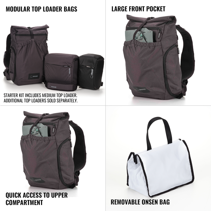 Shimoda Side Lite 22 Starter Kit with Medium Modular Top Loader - Black/White