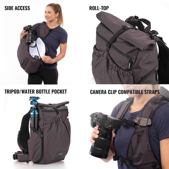 Shimoda Side Lite 22 Women's Starter Kit with Medium Modular Top Loader - Black/White