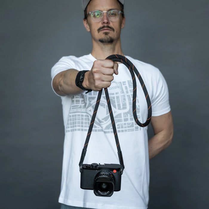 Cooph Rope Camera Strap with Split Ring, 45.3" (115cm) - Orange Obsidian