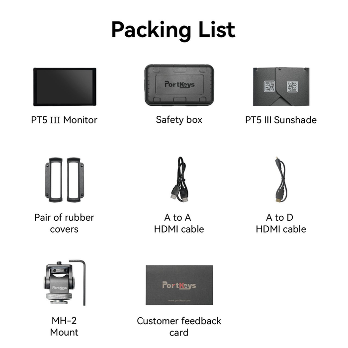 Portkeys PT5 III 5.4" 4K HDMI Touchscreen Monitor with 3D LUT Support