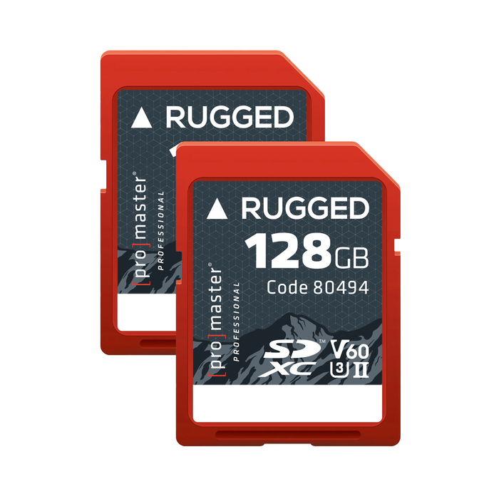 ProMaster 128GB Rugged UHS-II SDXC V60 Memory Card - 2 Pack