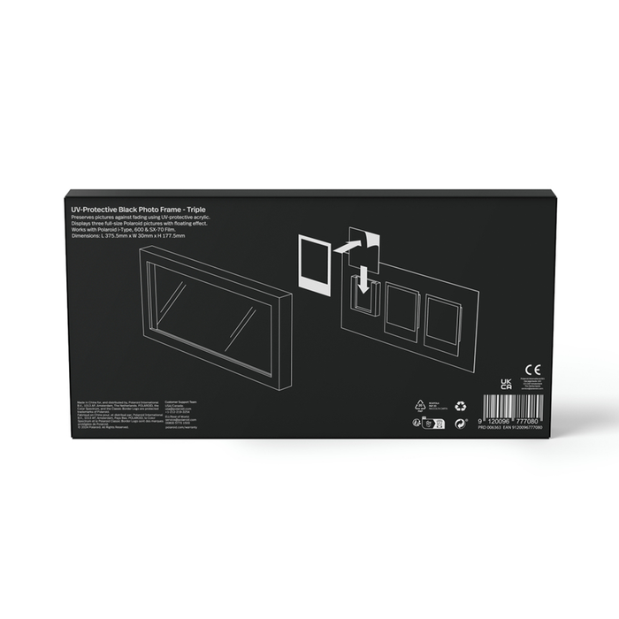 Polaroid Studio Triptych Photo Frame - Black