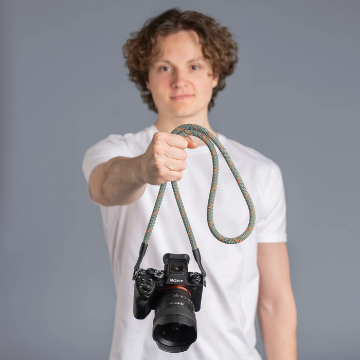 Cooph Rope Camera Strap with Split Ring, 45.3" (115cm) - Orange Ocean