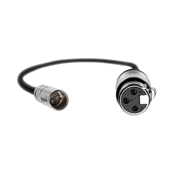 Kondor Blue Mini XLR Male to XLR Female 16" Cable for BMPCC 6K/4K Pro & Canon C70 Cameras - Raven Black