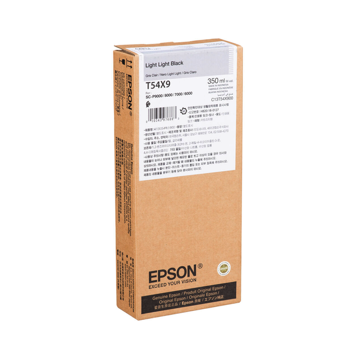 Epson T54X900 UltraChrome HD Light Light Black Ink Cartridge for Select SureColor P-Series Printers - 350mL