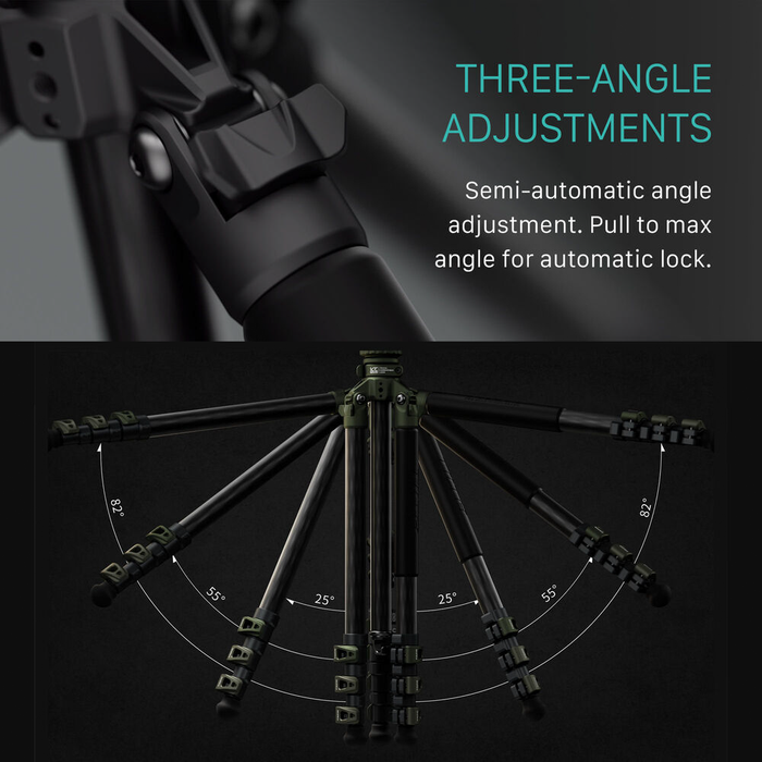 Tilta VT05 Travel 3-Stage Carbon Fiber Tripod with Video Fluid Head - Forest Green