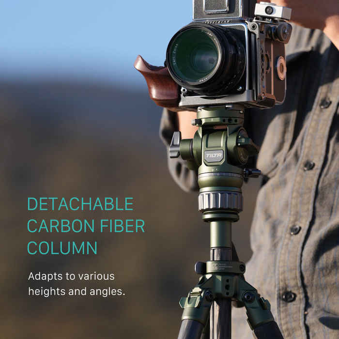 Tilta VT05 Travel 3-Stage Carbon Fiber Tripod with Video Fluid Head - Forest Green