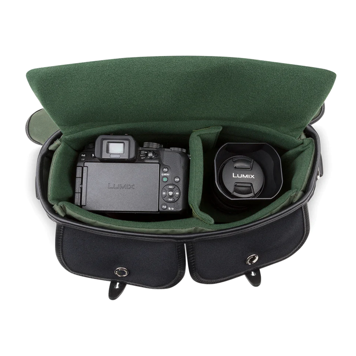 Billingham Hadley Small Pro Shoulder Bag, 3.5L - Black FibreNyte / Black Leather (Olive Lining)