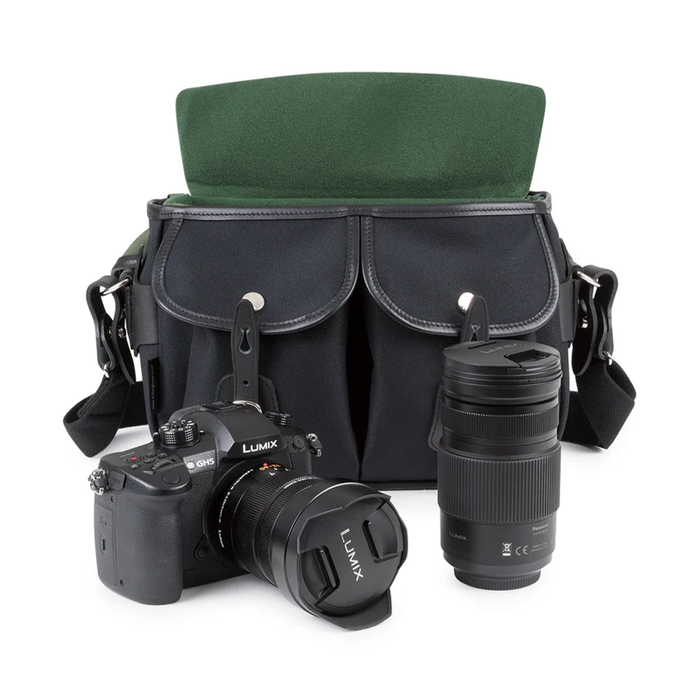 Billingham Hadley Small Pro Shoulder Bag, 3.5L - Black FibreNyte / Black Leather (Olive Lining)