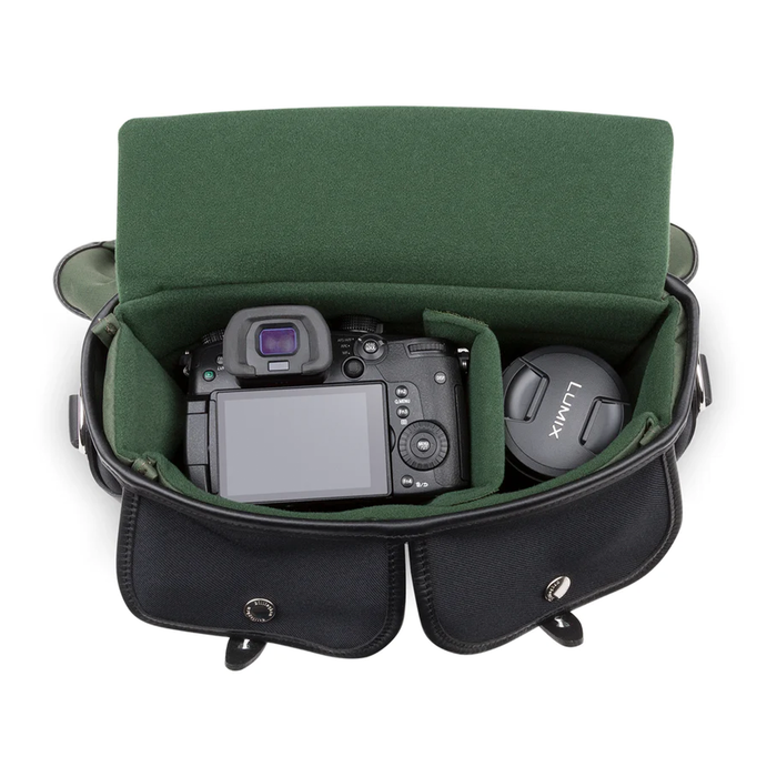 Billingham Hadley Small Pro Shoulder Bag, 3.5L - Black FibreNyte / Black Leather (Olive Lining)