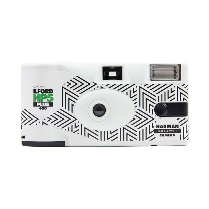 Ilford HP5 Plus Black & White Negative Single-Use Film Camera with Flash - 27 Exposures (B&W Pattern)