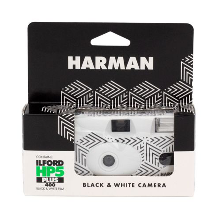 Ilford HP5 Plus Black & White Negative Single-Use Film Camera with Flash - 27 Exposures (B&W Pattern)