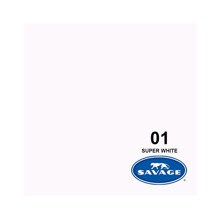 Savage #01 Super White Seamless Background Paper 140" x 50' - In Store Pick Up Only