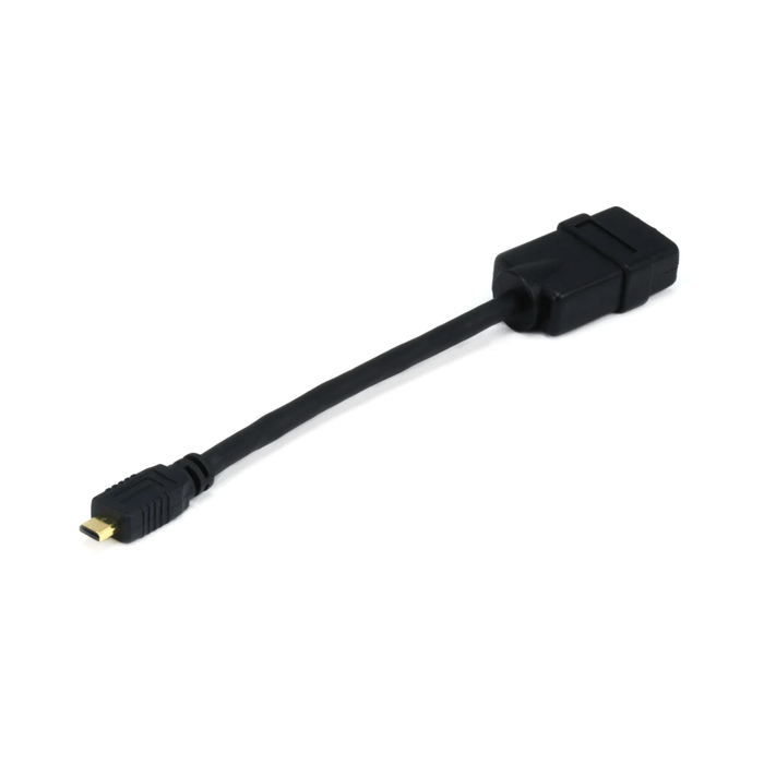 Monoprice High Speed HDMI Micro Male to HDMI Female Cable With Ethernet Port Saver, 6" - Black
