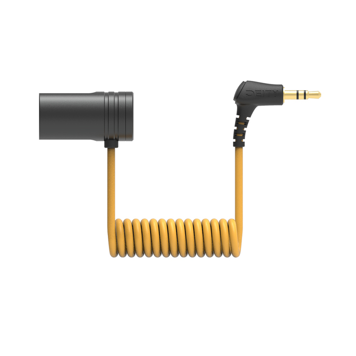 Deity Microphones V-Link, Right-Angle 3.5mm TRS to XLR 12" Coiled Cable - Yellow