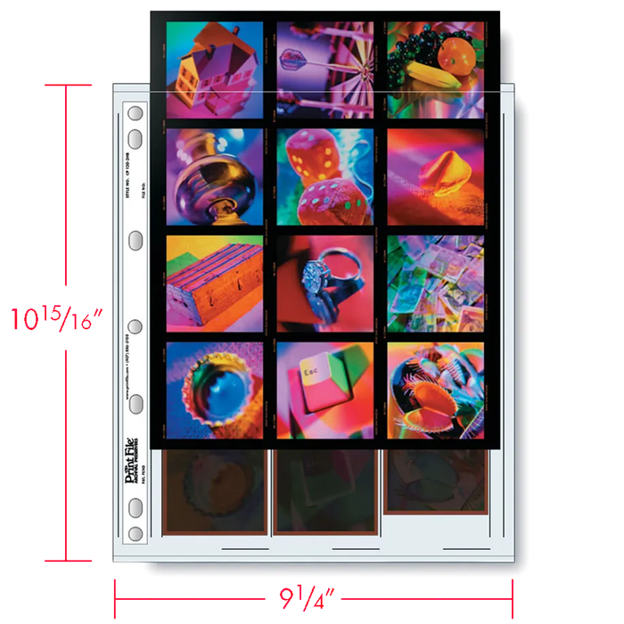 Print File CP 120-3HB Archival Negative Pages for 120 Film (Holds 3 Strips) with Contact Proofing Preserver - 25 Pack