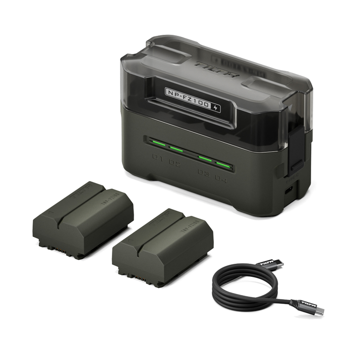 Tilta Portable 4-Bay Charging Station Kit with Sony NP-FZ100 Batteries (2x) - Green