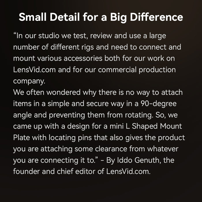 SmallRig x LensVid mini L-Shaped Mount Plate Kit MD4360