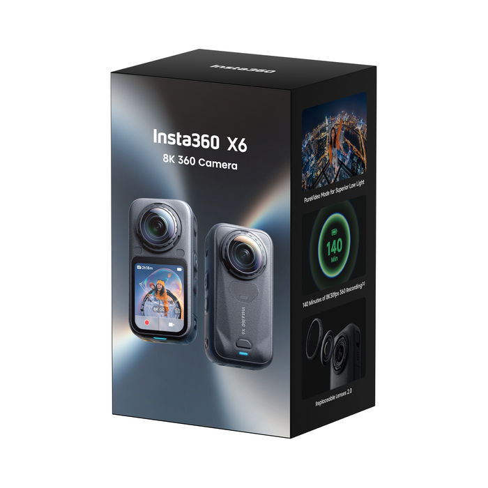 Insta360 X6 360° 8K Camera Standard Bundle - Midnight Black