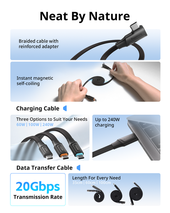 SmallRig USB-C Self-Coiling Data Cable (USB 3.2 Gen2x2 & 39.4") 6866