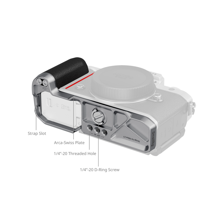 SmallRig L-Shaped Mount Plate with Silicone Handle for Nikon Z f - Silver/Black