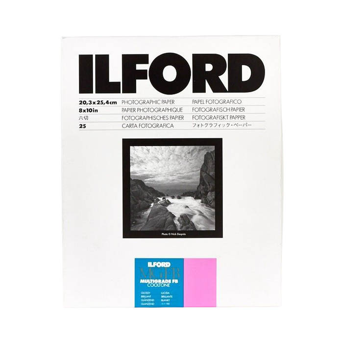 Ilford Multigrade FB Cooltone Black & White Enlarging Paper, Glossy, 8 x 10" - 25 Sheets