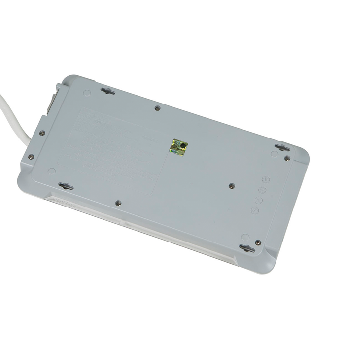 Monoprice 12 Outlet Power Surge Protector with 2 Built-In USB Charger Ports, 6ft Cord - White