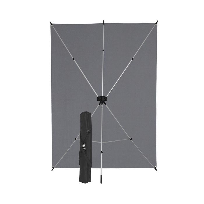Westcott X-Drop Wrinkle-Resistant Backdrop Kit, 5' x 7' - Neutral Gray