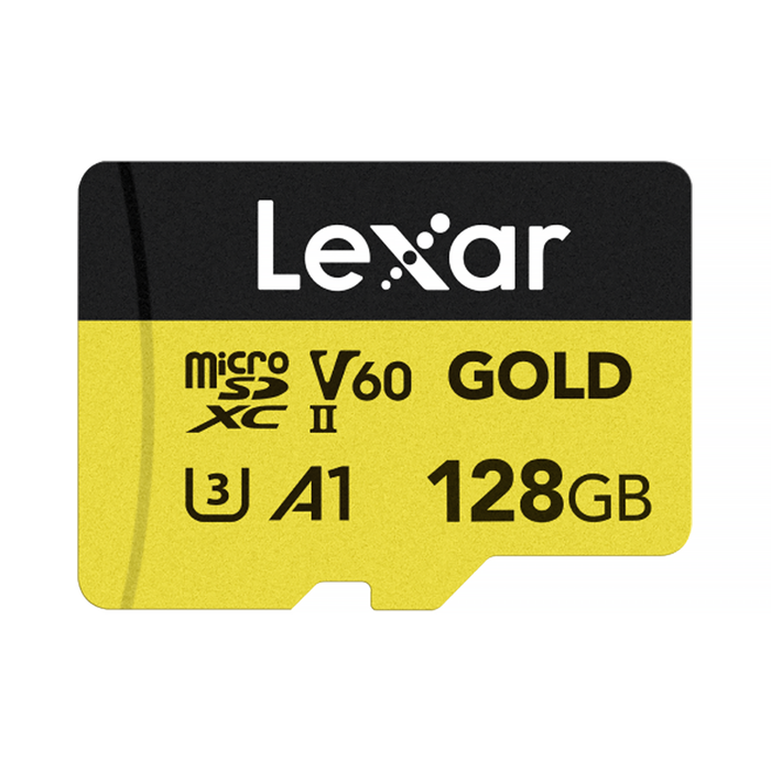 Lexar Professional 128GB GOLD V60 UHS-II microSDXC Memory Card