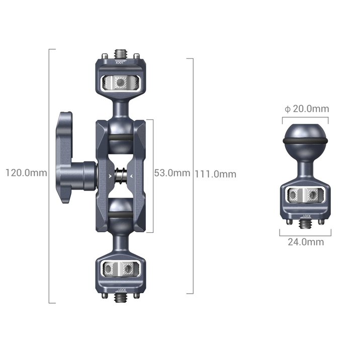 SmallRig Magic Arm with Dual Ball Heads (1/4”-20 Screws) 3873