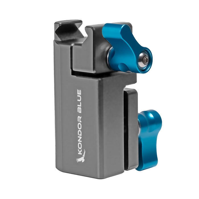 Kondor Blue Baby Pin 5/8" Spigot Receiver to NATO Clamp Adapter for Light Stands and Monitors - Space Gray