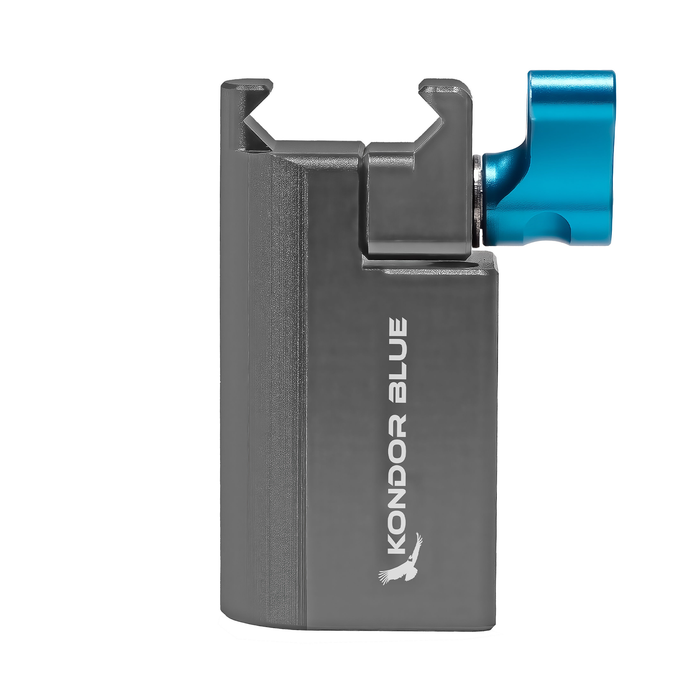 Kondor Blue Baby Pin 5/8" Spigot Receiver to NATO Clamp Adapter for Light Stands and Monitors - Space Gray