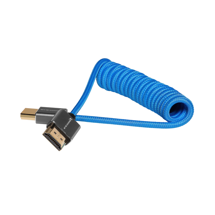 Kondor Blue High-Speed Coiled Full HDMI Cable, 12 to 24" - Kondor Blue