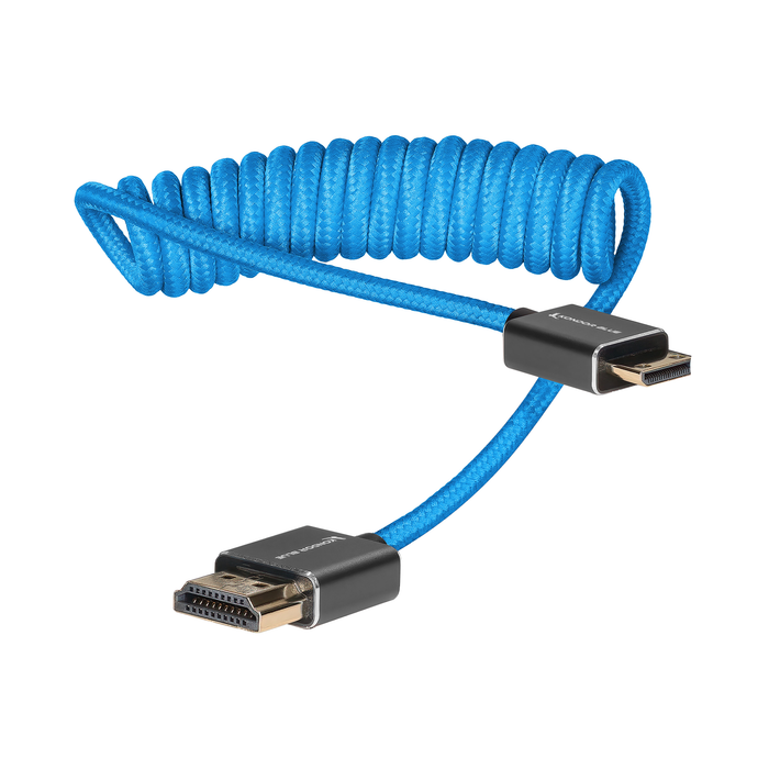 Kondor Blue Coiled High-Speed Mini-HDMI to Full-HDMI, 12 to 24" - Kondor Blue