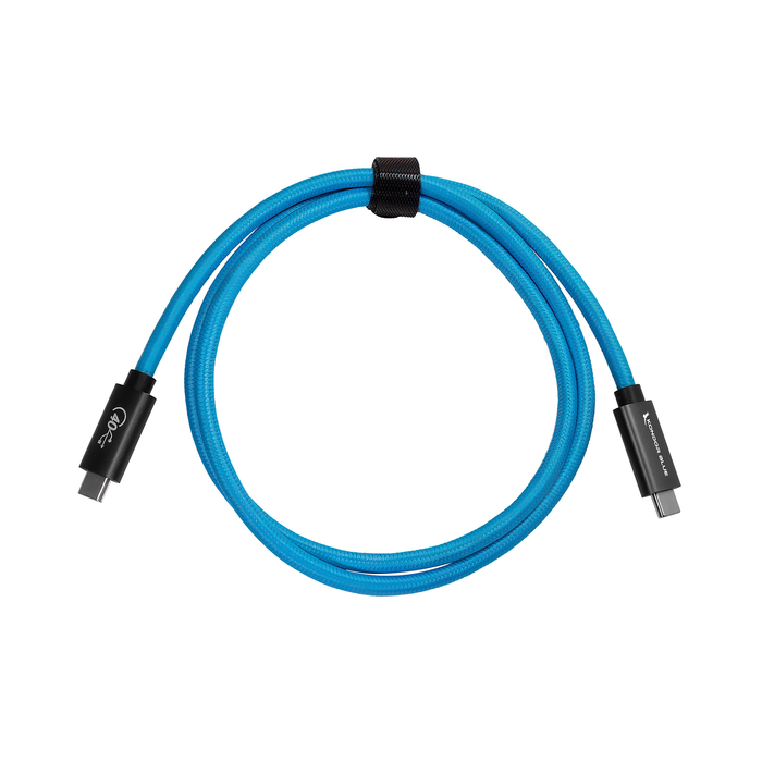 Kondor Blue Thunderbolt 4 Compatible USB 4.0 Type-C Cable Blazing 40G Speeds 5A 100W Straight, 3' - Kondor Blue