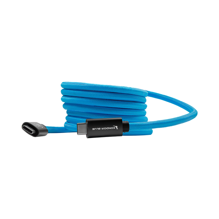 Kondor Blue Thunderbolt 4 Compatible USB 4.0 Type-C CABLE Blazing 40G Speeds 5A 100W Straight, 6' - Kondor Blue